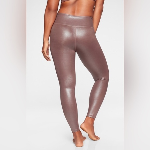 Athleta shimmery tights leggings in powervita for women Sz medium activewear - Picture 2 of 8